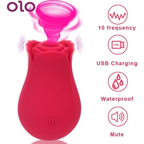 OLO 10 Speeds Oral Nipple Sucker Intimate Good Rose Shape Vaginal Sucking Vibrators Clitoris Stimulation Adult Sex Toys Products