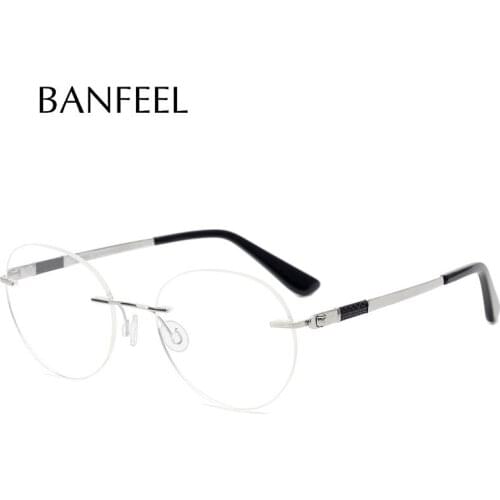 Pure Titanium Eyeglasses Frame Men Screwless Eyewear Women 2021 New Rimless Myopia Retro Round Prescription Optical Eyewear
