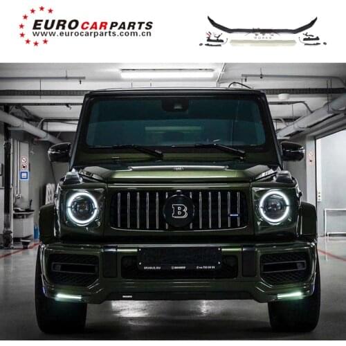 2020 G class W464 G63 front lip for w464 w463A G63 to B style front skirt with LED lights and B logo w464 G63 front spoiler