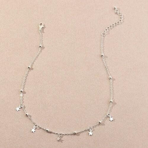 HI MAN Bohemian Simple Star Tassel Clavicle Pendant Necklace Women Sweet Cute Student Girlfriend Jewelry Girlfriend Gift