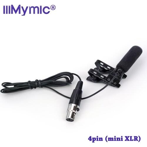 IiiMymic Long Range Sound-absorbing Pro Opera Lapel Condenser Microphone for Shure Wireless Transmitter Mini 4Pin XLR TA4F