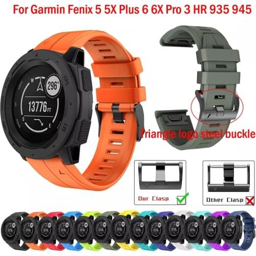 26 22MM Silicone Quick Release Watchband Strap For Garmin Fenix 6X 6Pro Smartwatch Easyfit Wrist Band Fenix 5X 5 Plus 3HR Correa