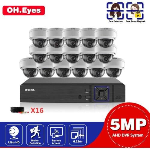 CCTV Security System 16CH HDMI 5mp DVR System 16x1000TVL IP66 Indoor Outdoor Camera System Kit 16CH Video Surveillance Set