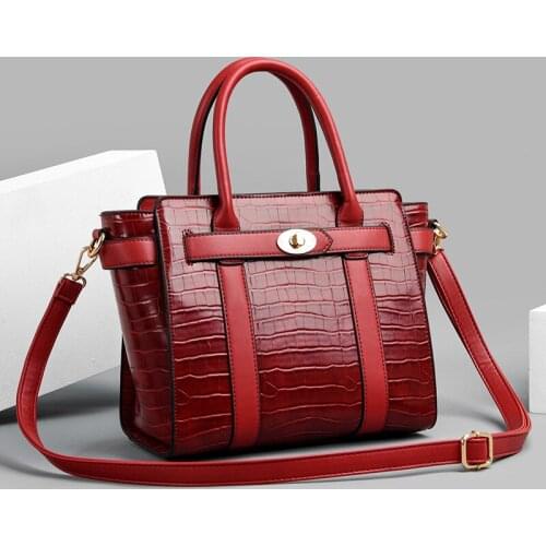 2021 Fashion Alligator Patent Leather Womens Handbags Tote Bags Lady High Quality Leather Shoulder Bags For Women