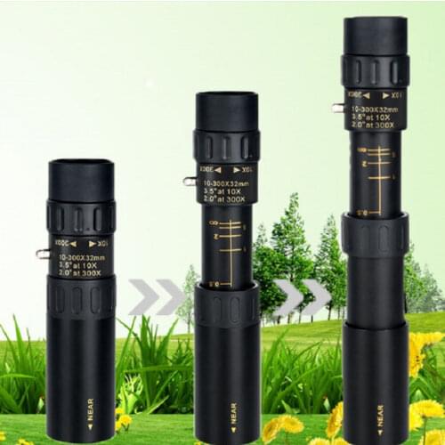 Telescope Black Monocular HD Adjustable Focal 10-30*25 Zoom Telescope High-resolution Stretchable Pocket Hunting Tools