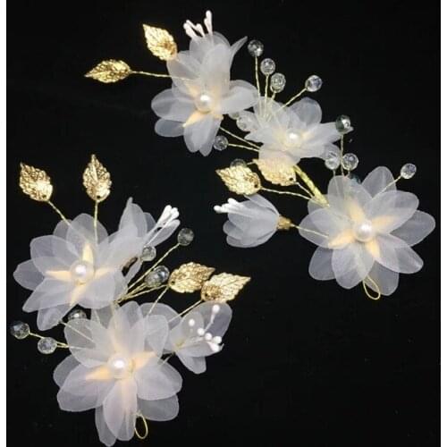 2pcs light pink flower style tiara novia bride hair ornament beautiful pink headdress adornos de noiva bride hair accessories