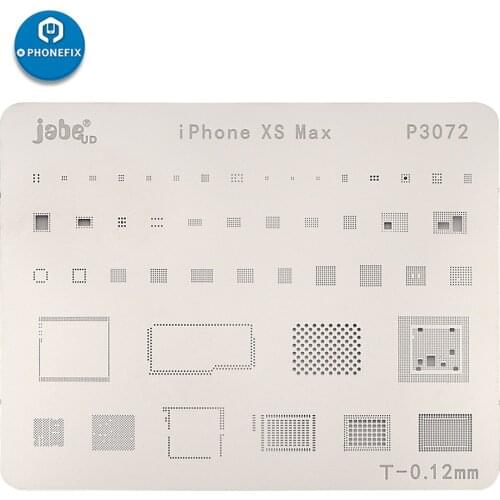 Jabe BGA Reballing Stencil Template for iPhone XR XS XSMAX for HDD/WIFI/Audio IC/BT/Baseband/EEPROM IC BGA Rework Reballing