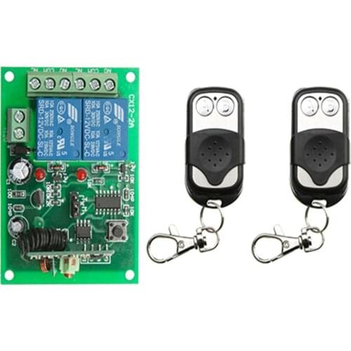Universal Wireless Remote Control Switch DC12V 24V 2CH relay Receiver Module With 2 channel RF Remote 433 Mhz Transmitter