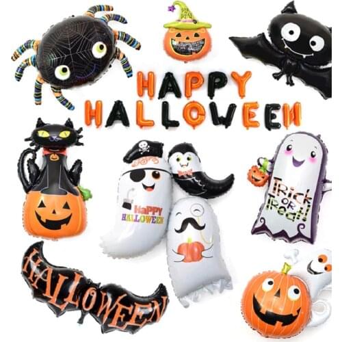 Happy Halloween Theme Party Decoration Balloons Latex Balloon Spider Skull Ghosts Day Foil Balls Event Party Suppliers