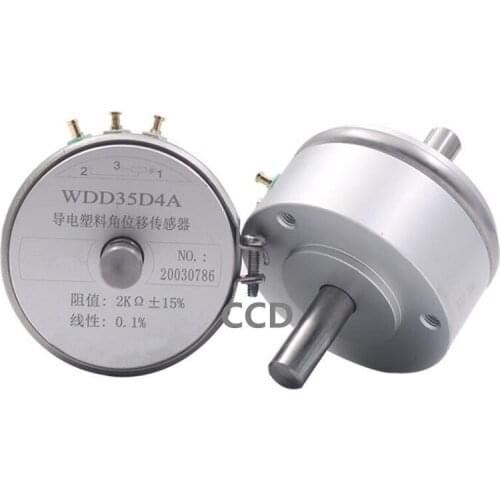 WDD35D-4A 1K/2K/5K/10K 0.1% Double output shaft precision conductive plastic potentiometer Angle sensor WDD35D4A