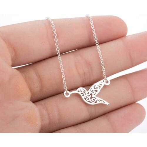 Stainless steel pink Seagull necklace womens bird pendant gold chains on the neck necklace fashion jewelry Wings of Liberty 2019