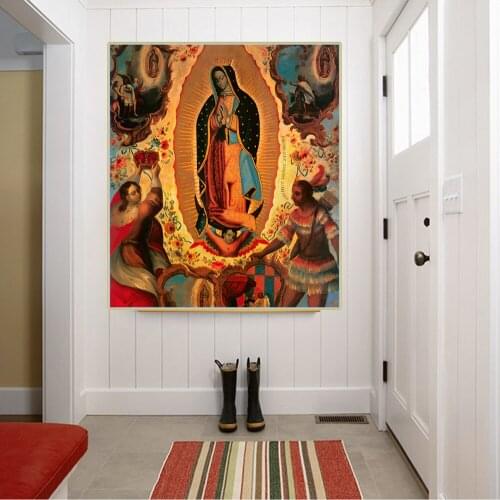 Citon《Our Lady of Guadalupe》Canvas Oil Painting World Famous Artwork Poster Picture Wall Decor Modern Home Decoration