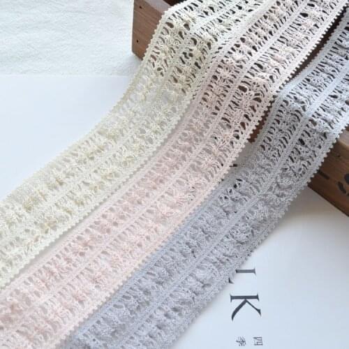 1 Yard/lot High Quality 40mm Stretch Elastic Lace Ribbon Lace Trim Fabric Embroidered Lace Trimmings for DIY Sewing Lace Fabric