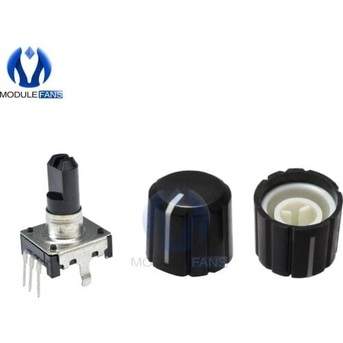10PCS 15mm Handle 360 Angle Degree Rotary Encoder Audio Digital Potentiometer 10mA 20 Pulse For Arduino PIC Microcontroller