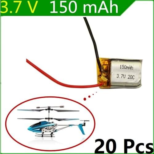 20 PCS/lot 3.7V 150mAh For Syma S107 S107G 1S 3.7V 150mAh Li-Po Battery 3.7V Helicopter Part Best Quality