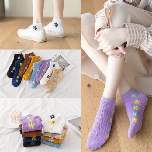 2021 trends summer socks womens cute with print Cotton short kawaii casual happy Cheap things Pair Hit sales fashion Lot socks