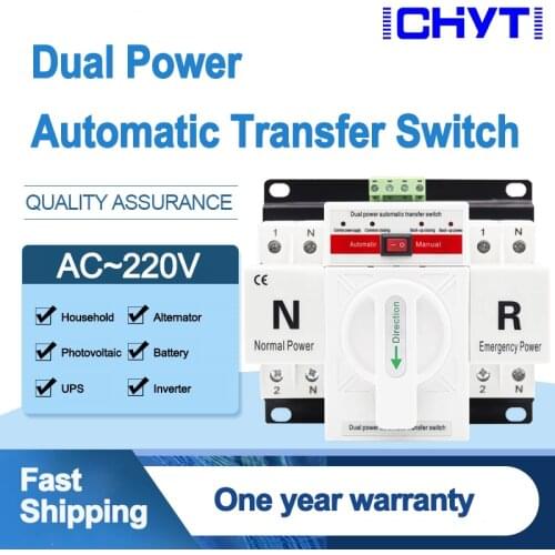 2P 63A 230V MCB Circuit Breaker type Dual Power Automatic transfer switch ATS