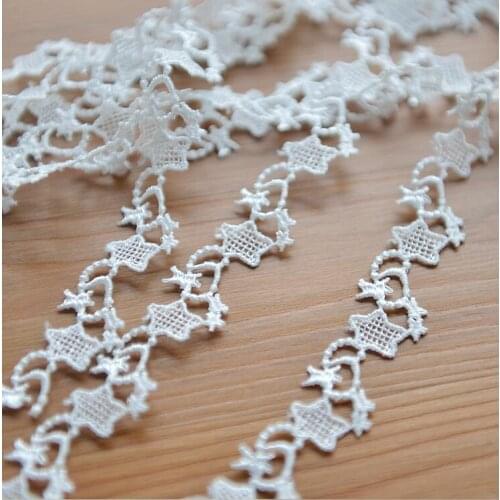 5 Meters Diy Handmade Patchwork Flower Star Patten Polyester Lace White Color Lace Trim DIY Sewing Material 13mm