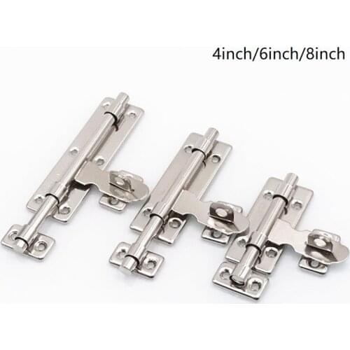 5pcs/lot Furniture Door Bolts 4/6/8 Inch Stainless Steel Locks Sliding Door Latch For Gate Security Hardware