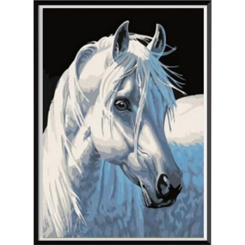 5D Diamond Painting Horse Animal White Horse Diamond Inlay Embroidery DIY Round Stick Cross Stitch Home Decoration New Year Gift