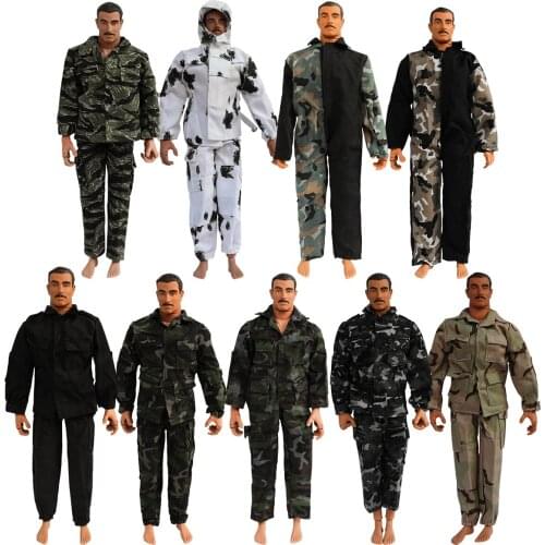 9 Set 1/6 Scale Gi Joe Tiger Stripe Desert Camo Uniforms Army Clothes Suit for 12" Ulitimate Soldier Military Figure Body Toys