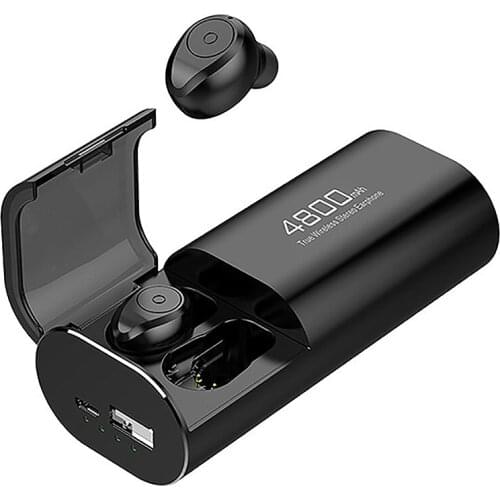 Wireless Bluetooth 5.0 Headphones with 4800MAh Charging Case [As Power Bank] with Mic USB Type C Cable TWS Stereo In-Ear Earphon