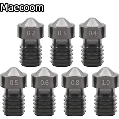 5/10pcs/lot 3D Printer Parts Hardened Steel Die Steel Nozzle 1.75mm 0.2/0.3/0.4/0.5mm For Printer Ender3 E3D V6 Hot End Prusa I3