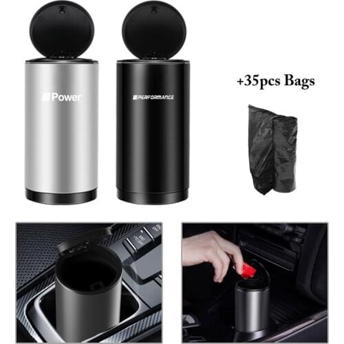For BMW M E90 E91 E92 E93 M3 E60 E61 F10 F07 Car Trash Bin Alloy Garbage Can Car Dustbin Waste Rubbish Basket Auto Accessories