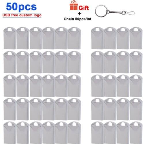 50pcs/lot free logo mini metal pendrive usb 4gb 64gb USB 2.0 Flash Drive 32gb cle usb 16gb 8gb Pen drive memoria usb u disk gift