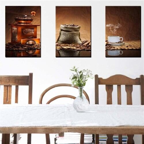 Oil Painting Picture Cuadros Canvas Painting Wall Art Home Decor For Living Room No Frame 3 Panels Classic coffee for restaurant