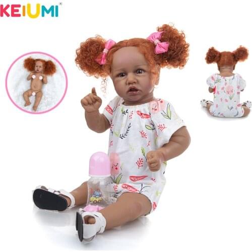 KEIUMI 57 CM Reborn Baby Dolls Full Body Silicone Dress Up Vinyl Excellent Quality For Christmas Gift Children Birthday Present