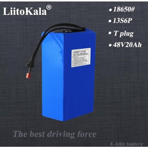 LiitoKala 48V 20ah 13s6p Lithium Battery Pack Easy to install 48V 20AH 1000W electric bicycle battery Built in 20A BMS