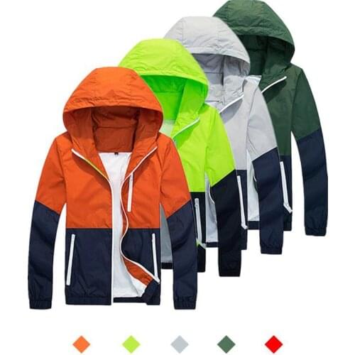 Men Jacket Trench Coat Autumn Fashion Jacket Hooded Casual Jacket Thin Section Windbreaker Men Jacket Sun Protect Sun Protection