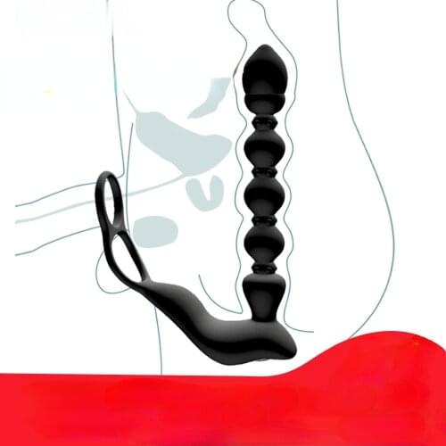 SWT Male Prostate Massage Vibrator Penis Butt Plug Delay Vibrator Ring Anal Plug Stimulator Ejaculation Ring Toy For Men