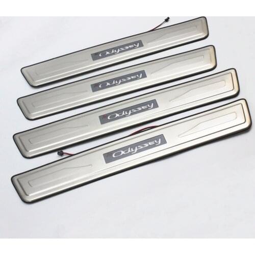 Stainless Steel Led Door Sill Scuff Plate Guard Sills Protector Trim For Honda Odyssey 2003-2013 JDM