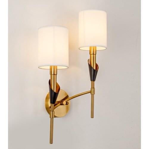 Nordic Wall Lamp Modern Living Room Iron Lamp Bedroom Bedside Lamp Led Fabric Wall Lamp Vanity Light Led Wall Art Lamparas