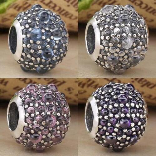 Original Multicolor Shimmering Droplet With Crystal Beads Fit 925 Sterling Silver Bead Charm Europe Bracelet Bangle Diy Jewelry