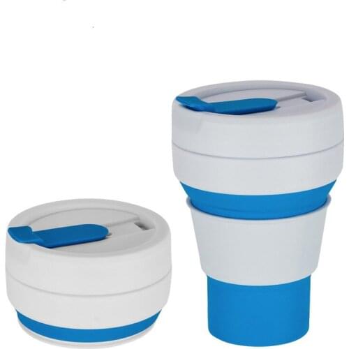 Plastic Cups with Lids Collapsible Water Cup Silicone Coffee Cup Portable Pocket Gift Cup Plastic Cups with Lids