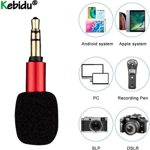 Kebidu Portable Mini Microphone 3.5mm Aux Mono/ Stereo/ 4 Pole Flexural Bendable for Mobile Phone Computer Laptop PC Recording