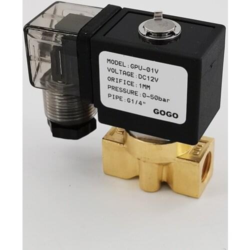 PU-01-1-4 Wiring type 2/2 way direct acting NC brass G1/4" bsp Dental machine steam solenoid valve FKM Seal orifice 1mm