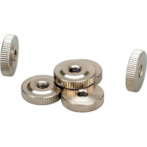 M2 2.5 3 4 5 6 Knurled Nut,Flat Knurled Nut,Knurled Thumb Thin Nut,Nickel Plating,Pack 20 pcs