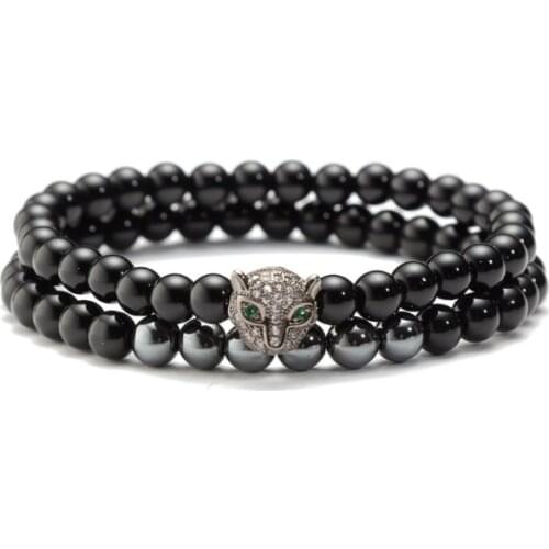 Leopard 8mm bohemian multicolor Agate beads Chakra Reiki Buddha Yoga Bracelet elastic adjustable Volcanic Stone Bangles cv24