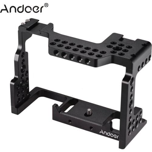 Andoer Video Film Movie Making Stabilizer Aluminum Alloy 1/4" Screw Camera Cage for Sony A7II/A7III/A7SII/A7M3/A7RII/A7RIII