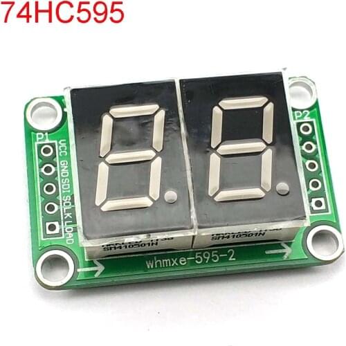74HC595 Static Driving 2 Segment Digital Display Module Seamless Can Series 0.5-inch 2-bright Red