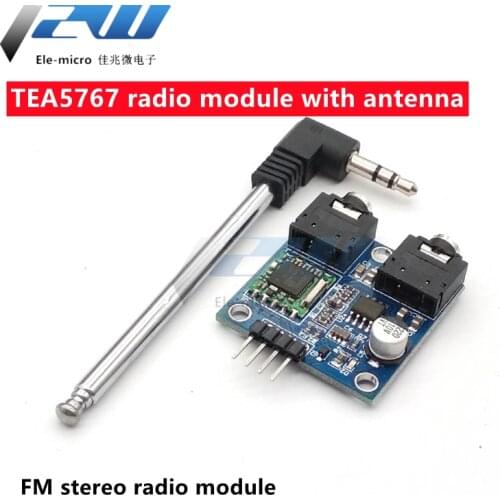 TEA5767 Stereo FM Radio Module for Arduino 76-108MHZ with Free Antenna Reverse Polarity Protection Filtering Sensor