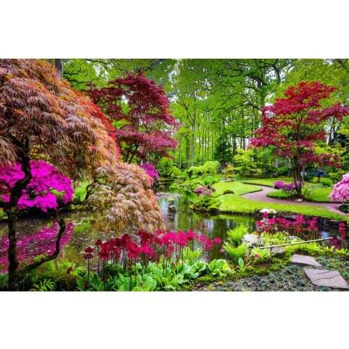 Spring Forest Flower Park Garden Tree Nature Scenery Baby Shower Backdrop Vinyl Wedding Photography Background For Photo Studio