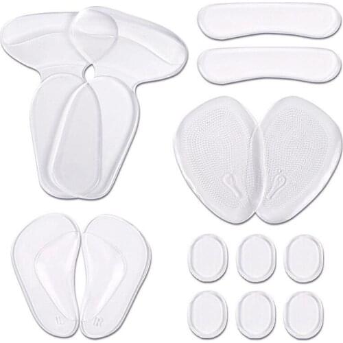 Foot Protection 5 Pair Set Non-Slip Pain Relief Shoes Insoles Forefoot Gel Pads Flat Feet Orthotic Arch Support Gel Pads
