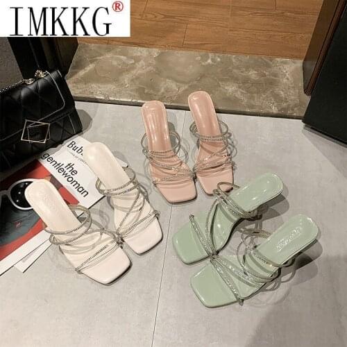 2020 Women Summer Transparent Sandals Slippers Sexy Peep Toe High Heels Female Pumps Thin Heels Wedding Party Shoes for Woman