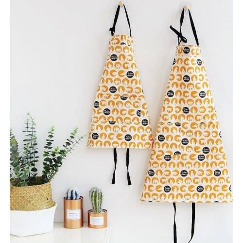 1 Pcs Polar Bear Pattern House Cooking Baking Cleaning Apron Adult Children Coffee Pinafore Bib Women Kitchen Accessory 46189