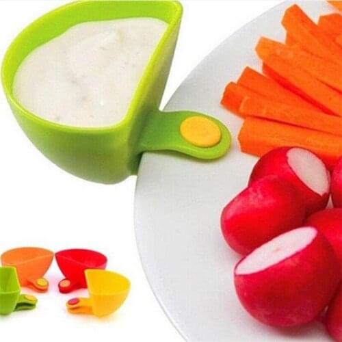 1PCS Assorted Seasoning Sugar Salad Tomato paste Sauce Dishes Kitchen Clip Bowl Dip Small Clip Seasoning Dish Bowl